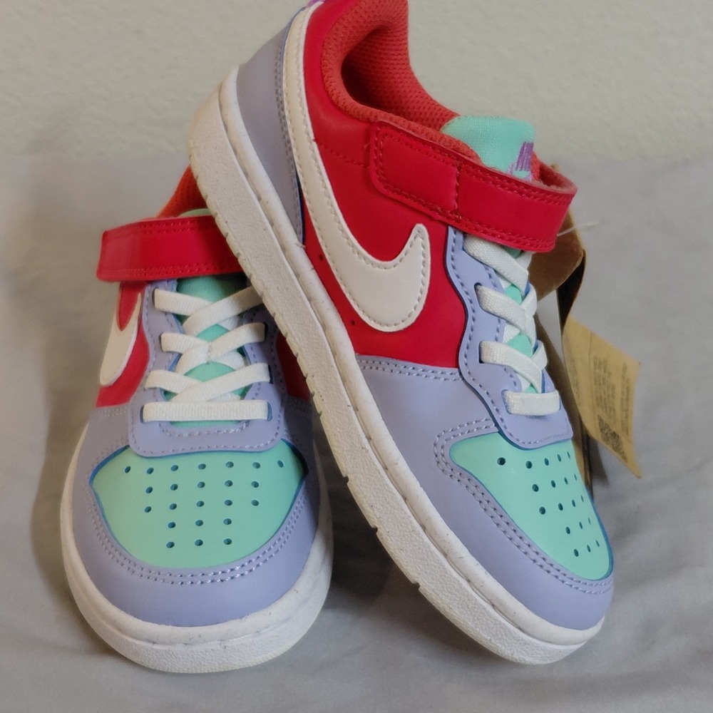 Nike Court Borough Low Recraft Kids Shoes DV5457-400 Multi Color Size 11C NWT